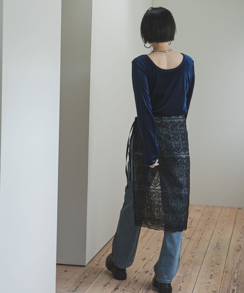 bohmal(ボマール)の「2WAYベロアトップス(Tシャツ/カットソー・レディース・ネイビー/グレー・FREE)」の14枚目の写真
