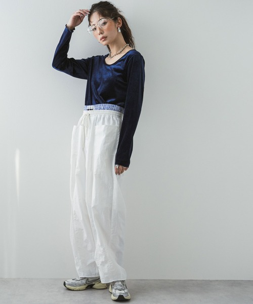 セール】2WAYベロアトップス（Tシャツ/カットソー）｜bohmal（ボマール