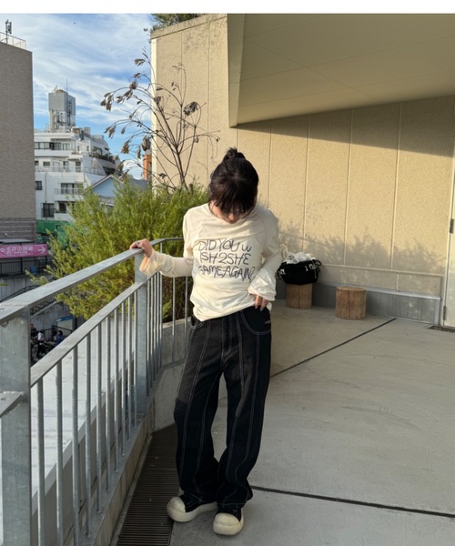 shesame(シーセム)の「center seam denim pants(デニムパンツ・レディース・ブラック・LARGE/MEDIUM)」の3枚目の写真