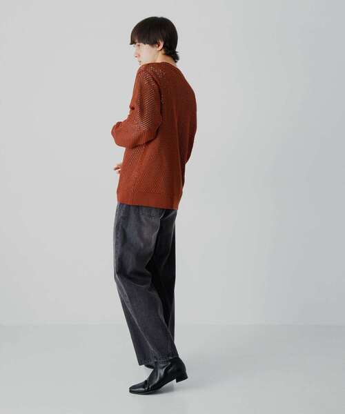 SENSE OF PLACE by URBAN RESEARCH（センスオブプレイスバイアーバンリサーチ）の「『洗濯可』シアーメッシュクルーネックニット（ニット/セーター・メンズ・ブルー/チャコールグレー/オレンジ/パープル・LARGE/MEDIUM）」の11枚目の写真