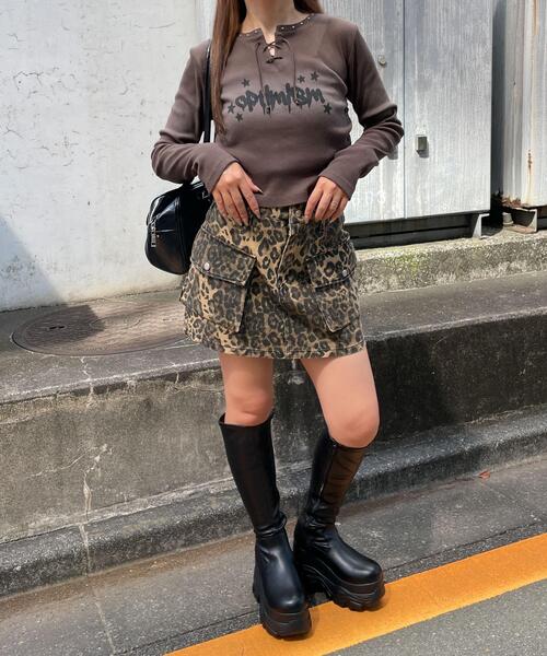 WEGO(ウィゴー)の「WEGO/レースアップブリーチトップス(Tシャツ/カットソー・レディース・ブラック/ブラウン・FREE)」の20枚目の写真