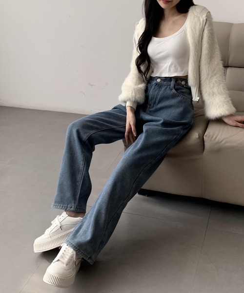 デニム・ジーパン ICON FW25 WOMAN JEANS (BEA ID8602) SOMETHING ELSA ヴィンテージストレートデニムパンツ|SOMETHING