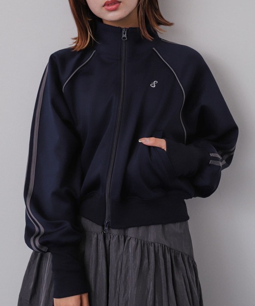 SENSE OF PLACE by URBAN RESEARCH(センスオブプレイスバイアーバンリサーチ)の「トラックジャケット(ブルゾン・レディース・アイボリー/ネイビー/カーキ・ONE)」の1枚目の写真