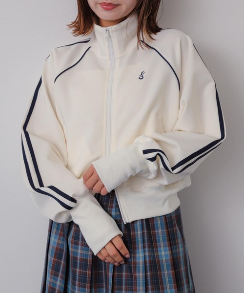 SENSE OF PLACE by URBAN RESEARCH(センスオブプレイスバイアーバンリサーチ)の「トラックジャケット(ブルゾン・レディース・アイボリー/ネイビー/カーキ・ONE)」の2枚目の写真