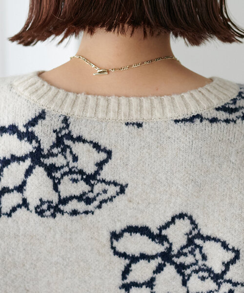 DISCOAT（ディスコート）の「【WEB限定】花柄ジャガードニットプル