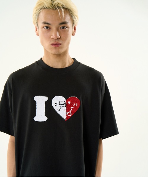 DISCOVERED(ディスカバード)の「I LOVE I HATE TEE(Tシャツ/カットソー・メンズ・ホワイト/ブラック・1/3)」の2枚目の写真