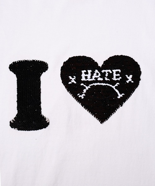 DISCOVERED(ディスカバード)の「I LOVE I HATE TEE(Tシャツ/カットソー・メンズ・ホワイト/ブラック・1/3)」の5枚目の写真