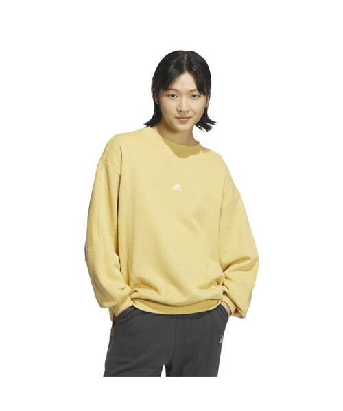 adidas(アディダス)の「アディダス adidas W WORD クルースウェット(スウェット・レディース・ライトグリーン/ホワイト/マスタード・S/M/L/XL)」の1枚目の写真