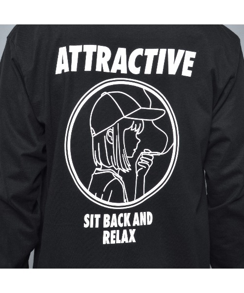 MODISH GAZE(モディシュガゼ)の「スモーキングガール SIT BACK AND RELAX ロンT(Tシャツ/カットソー・メンズ・ブラック・MEDIUM/LARGE/X-LARGE)」の10枚目の写真