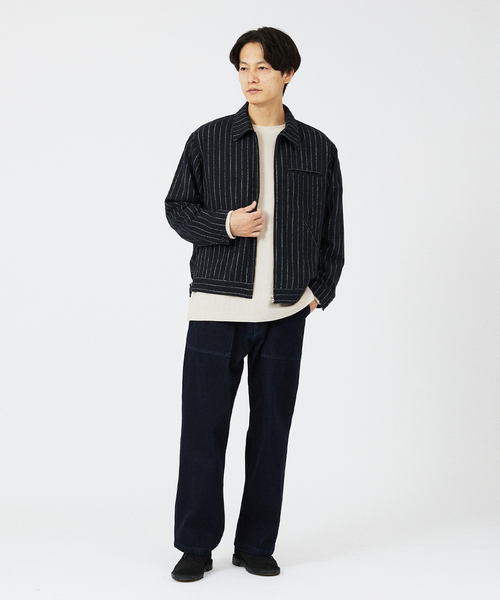 JOURNAL STANDARD relume（ジャーナルスタンダード　レリューム）の「Cafissi / BECO ストライプジップジャケット（その他アウター・メンズ・ネイビー/グレー・MEDIUM/LARGE）」の4枚目の写真