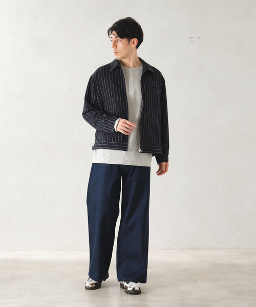 JOURNAL STANDARD relume（ジャーナルスタンダード　レリューム）の「Cafissi / BECO ストライプジップジャケット（その他アウター・メンズ・ネイビー/グレー・MEDIUM/LARGE）」の6枚目の写真