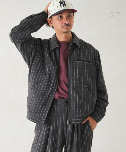 JOURNAL STANDARD relume（ジャーナルスタンダード　レリューム）の「Cafissi / BECO ストライプジップジャケット（その他アウター・メンズ・ネイビー/グレー・MEDIUM/LARGE）」の14枚目の写真