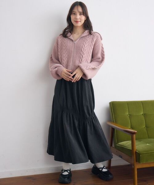 RETRO GIRL(レトロガール)の「【新色追加】ギャザーティアードSK(スカート・レディース・ブラック系その他2/ブラック/ブラウン系その他2/レッド系その他2・FREE)」の6枚目の写真