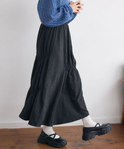 RETRO GIRL(レトロガール)の「【新色追加】ギャザーティアードSK(スカート・レディース・ブラック系その他2/ブラック/ブラウン系その他2/レッド系その他2・FREE)」の8枚目の写真