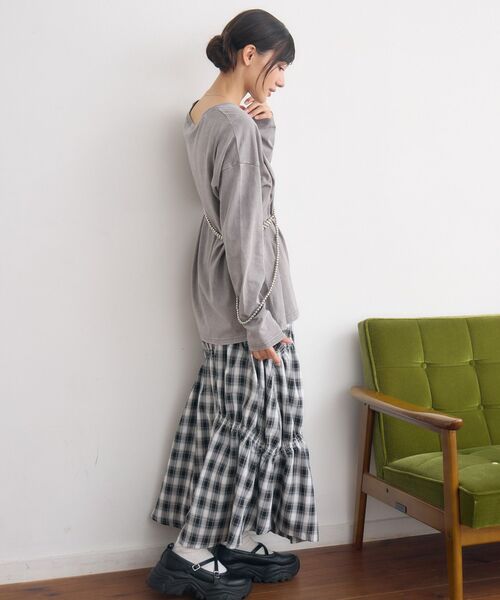 RETRO GIRL(レトロガール)の「【新色追加】ギャザーティアードSK(スカート・レディース・ブラック系その他2/ブラック/ブラウン系その他2/レッド系その他2・FREE)」の12枚目の写真