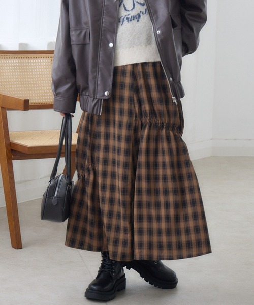 RETRO GIRL(レトロガール)の「【新色追加】ギャザーティアードSK(スカート・レディース・ブラック系その他2/ブラック/ブラウン系その他2/レッド系その他2・FREE)」の3枚目の写真