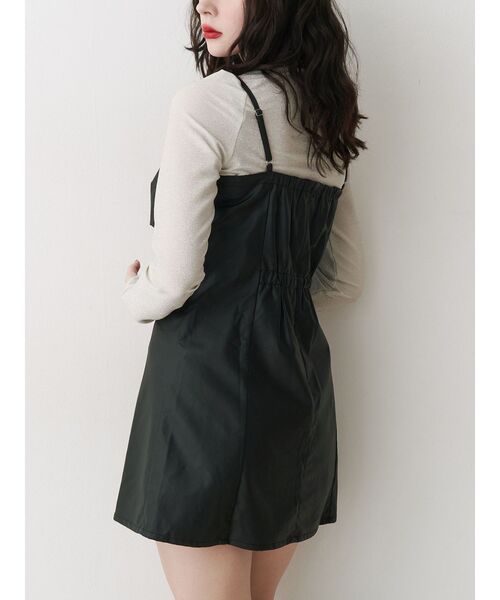 jouetie（ジュエティ）の「BIGリボンジャンスカ（ジャンパースカート・レディース・ブラック/ブラウン・MEDIUM）」の4枚目の写真