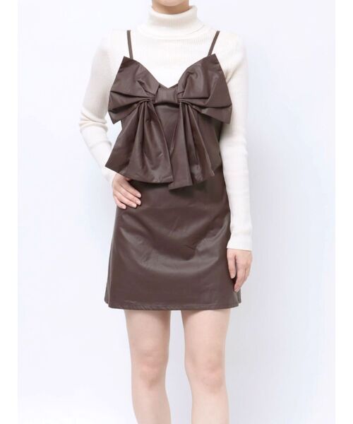 jouetie（ジュエティ）の「BIGリボンジャンスカ（ジャンパースカート・レディース・ブラック/ブラウン・MEDIUM）」の18枚目の写真