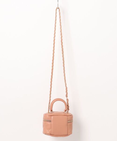 Pochi Pouch(ポチポーチ)の「Pochi Pouch/ 合成皮革/人工皮革 キルティング チェーン ミニショルダーバッグ(ショルダーバッグ・レディース・グリーン/ベビーピンク・FREE)」の3枚目の写真