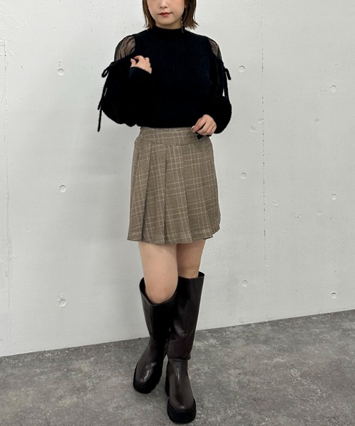 archives(アルシーヴ)の「ショルダーシアーリブフェザーニット(ニット/セーター・レディース・ブラック/ピンクベージュ/アイボリー/ブルーグレー・MEDIUM)」の11枚目の写真