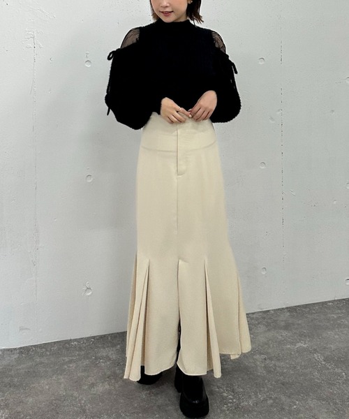 archives(アルシーヴ)の「ショルダーシアーリブフェザーニット(ニット/セーター・レディース・ブラック/ピンクベージュ/アイボリー/ブルーグレー・MEDIUM)」の16枚目の写真