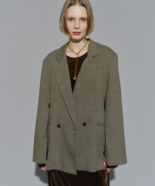 yae 2wayアシンメトリーチェックジャケット yae(ヤエ)の「2way asymmetry check jacket / 2way