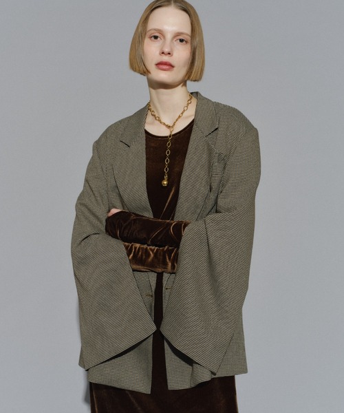 yae（ヤエ）の「2way asymmetry check jacket / 2wayアシンメトリー