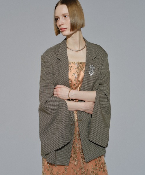 yae 2wayアシンメトリーチェックジャケット yae（ヤエ）の「2way asymmetry check jacket / 2way