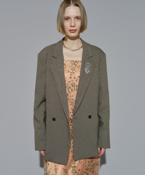 yae 2wayアシンメトリーチェックジャケット 美品 yae ヤエ 2way アシンメトリーチェックジャケット - メルカリ