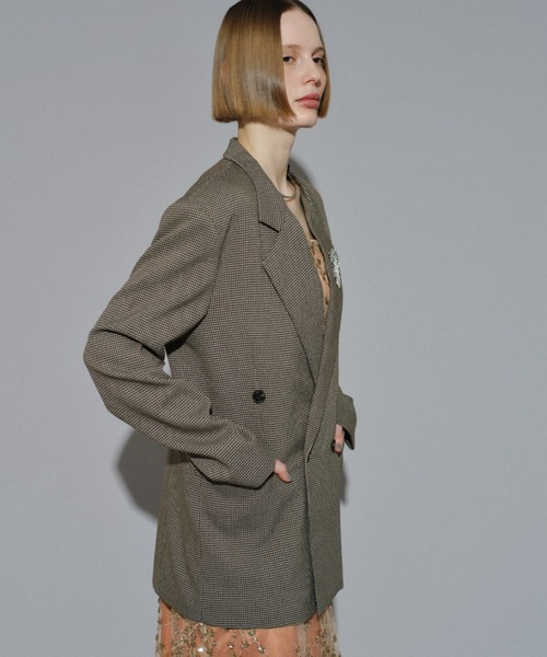yae（ヤエ）の「2way asymmetry check jacket / 2wayアシンメトリー