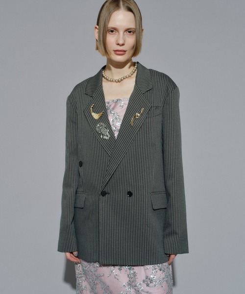 yae 2wayアシンメトリーチェックジャケット yae（ヤエ）の「2way asymmetry check jacket / 2way