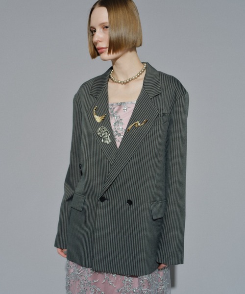yae 2wayアシンメトリーチェックジャケット yae（ヤエ）の「2way asymmetry check jacket / 2way