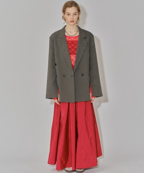 yae 2wayアシンメトリーチェックジャケット yae】Asymmetry check jacket / アシンメトリーチェック