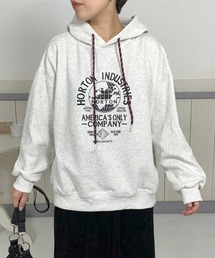 カレッジロゴビッグパーカープルオーバー