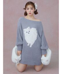 オフショルダーニットわんピース