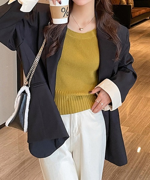 Miniministore(ミニミニストア)の「ニットトップス ラウンドネック 春秋冬(ニット/セーター・レディース・アイボリー/ブラック/ピンクベージュ/マスタード/ホワイト/ブラウン/グレー・FREE)」の20枚目の写真