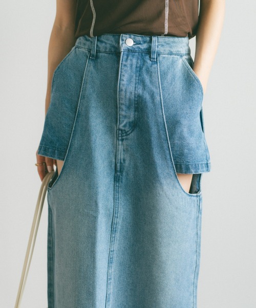 Saturday Club★ Ruched Mini デニム スカート【国内未入荷】 MOUSSY | UPSIDE DOWN REMAKE デニムスカート (スカート ) |SHEL