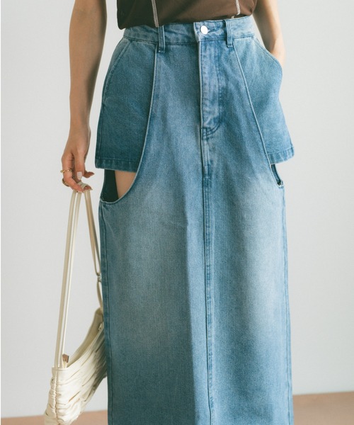 【BALENCIAGA】カットアップ デニム ミニスカート【送料関税込】 バレンシアガ - BALENCIAGA | Cut-Up Mini Skirt-Light Blue-36
