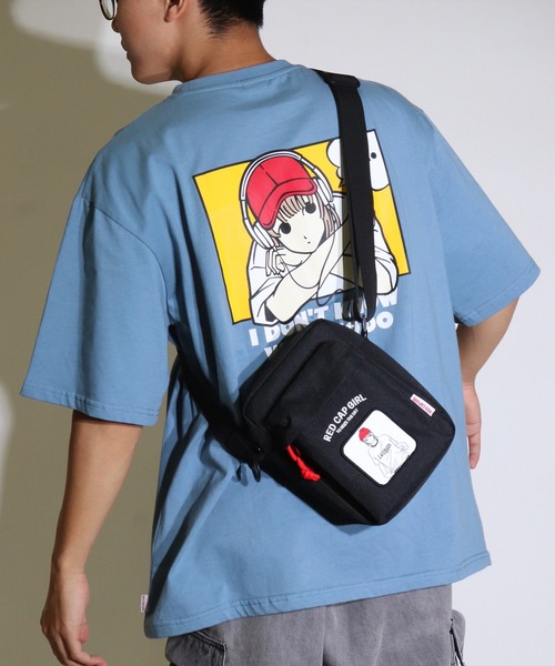 Red Cap Girl(レッドキャプガール)の「(LG)【Red Cap Girl】スクエア ショルダーバッグ(ショルダーバッグ・メンズ・ブラック×レッド/ブラック×グリーン/ブラック×ベージュ・ONE SIZE)」の5枚目の写真