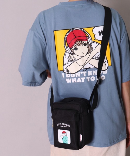 Red Cap Girl(レッドキャプガール)の「(LG)【Red Cap Girl】スクエア ショルダーバッグ(ショルダーバッグ・メンズ・ブラック×レッド/ブラック×グリーン/ブラック×ベージュ・ONE SIZE)」の10枚目の写真