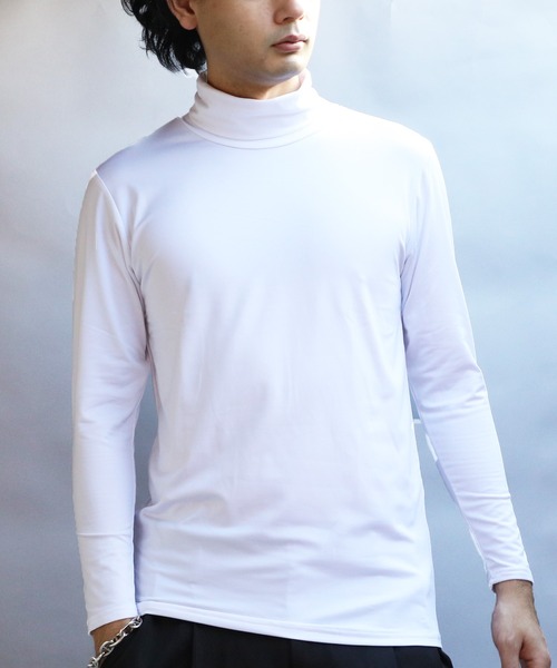 8(eight)(エイト)の「裏起毛ストレッチタートルネック(Tシャツ/カットソー・メンズ・ネイビー/ブラック/ホワイト/チャコールグレー・SMALL/MEDIUM/X-LARGE/LARGE)」の2枚目の写真