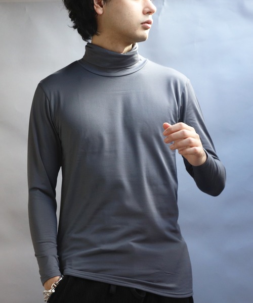 8(eight)(エイト)の「裏起毛ストレッチタートルネック(Tシャツ/カットソー・メンズ・ネイビー/ブラック/ホワイト/チャコールグレー・SMALL/MEDIUM/X-LARGE/LARGE)」の5枚目の写真