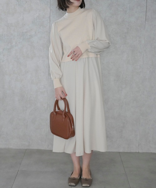 セール】パール付ニットワンピース（ワンピース）｜＆HALF