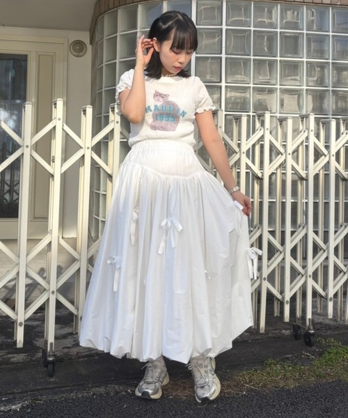 Candy Stripper（キャンディストリッパー）の「MY RIBBON BALLOON スカート（スカート・レディース・オフホワイト/ピンク/ブラック・FREE）」の11枚目の写真