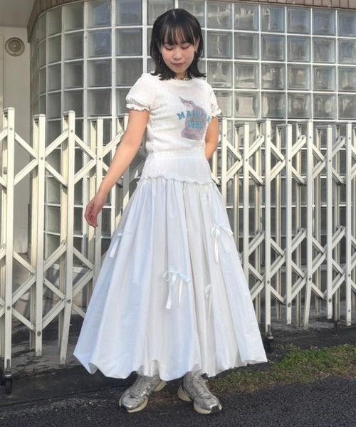 Candy Stripper（キャンディストリッパー）の「MY RIBBON BALLOON スカート（スカート・レディース・オフホワイト/ピンク/ブラック・FREE）」の12枚目の写真