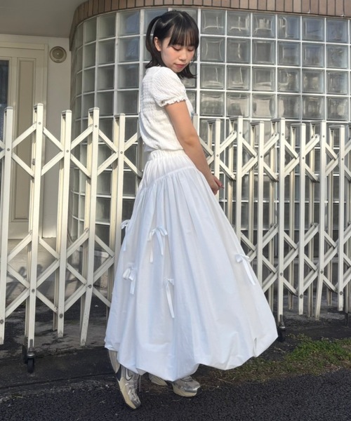 Candy Stripper（キャンディストリッパー）の「MY RIBBON BALLOON スカート（スカート・レディース・オフホワイト/ピンク/ブラック・FREE）」の14枚目の写真