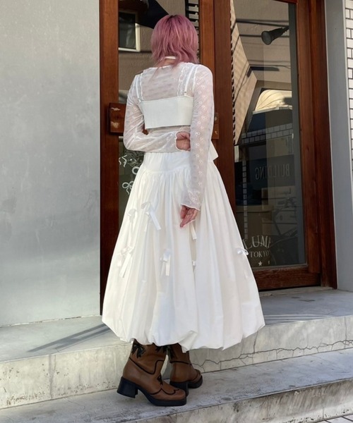 Candy Stripper（キャンディストリッパー）の「MY RIBBON BALLOON スカート（スカート・レディース・オフホワイト/ピンク/ブラック・FREE）」の18枚目の写真