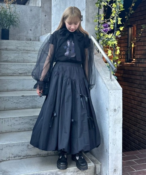 Candy Stripper（キャンディストリッパー）の「MY RIBBON BALLOON スカート（スカート・レディース・オフホワイト/ピンク/ブラック・FREE）」の21枚目の写真