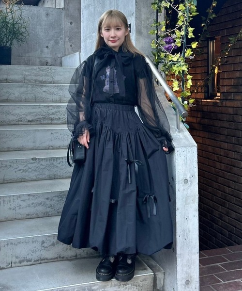 Candy Stripper（キャンディストリッパー）の「MY RIBBON BALLOON スカート（スカート・レディース・オフホワイト/ピンク/ブラック・FREE）」の20枚目の写真