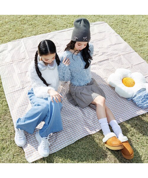 algy（アルジー）の「りぼんチャーム付きプリーツスカパン（スカート・キッズ・ブラック/グレー/ベージュ・XXX-SMALL/XX-SMALL/X-SMALL/MEDIUM/SMALL）」の12枚目の写真